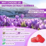 NEVISS Organic Saffron Extract Gummies with a measuring spoon