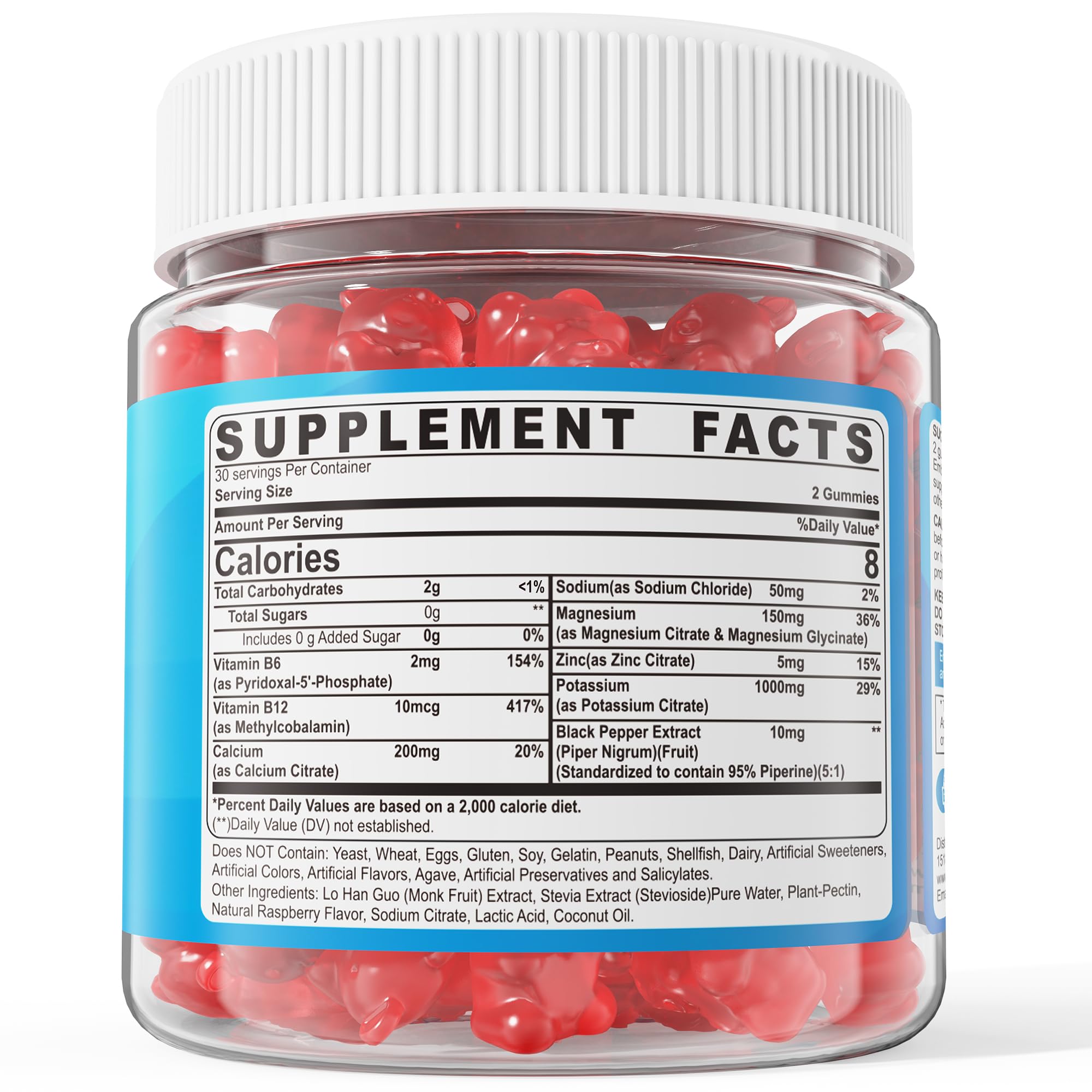 NEVISS Potassium Magnesium Gummies bottle with a measuring spoon