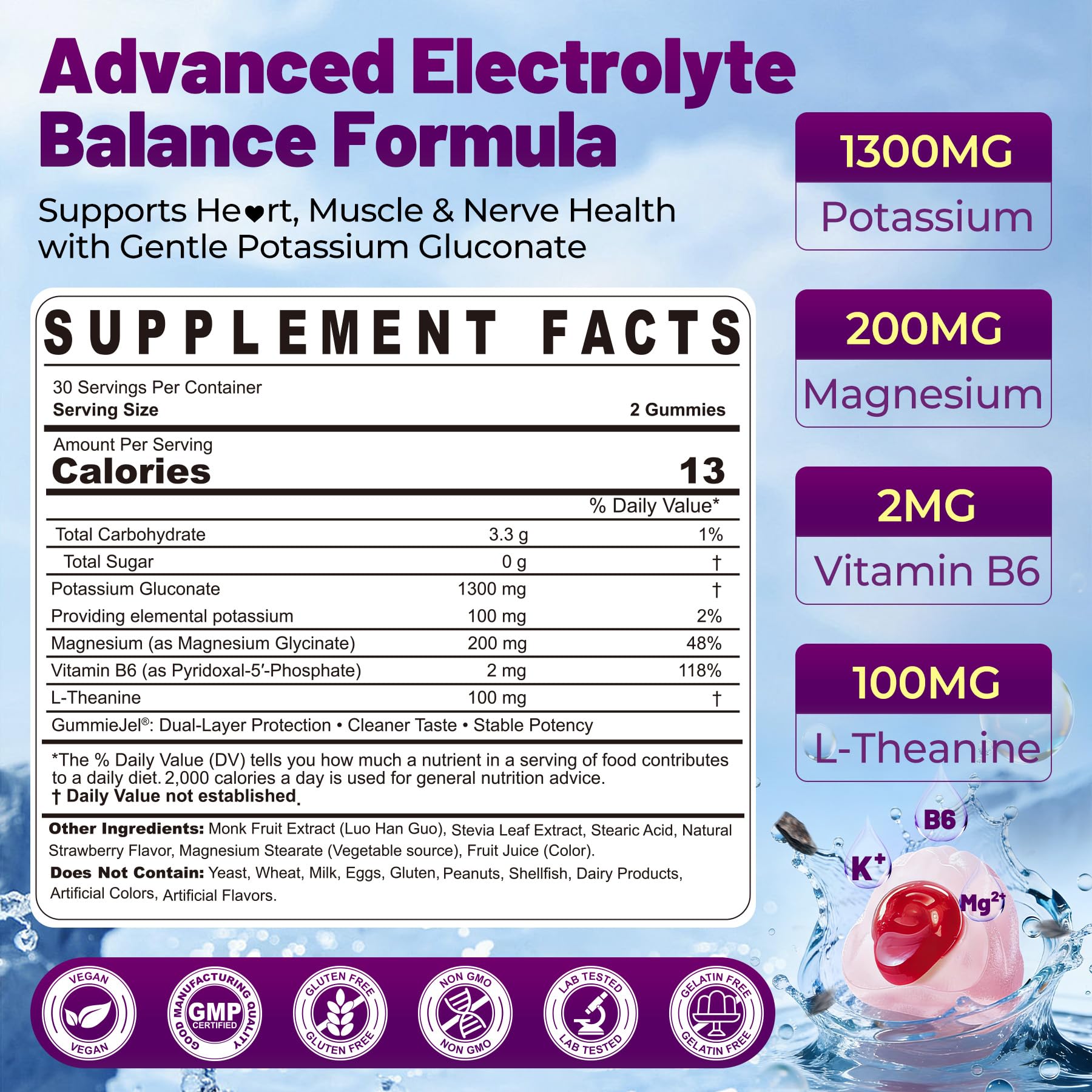 NEVISS Potassium & Magnesium Gummies strawberry flavour gummies