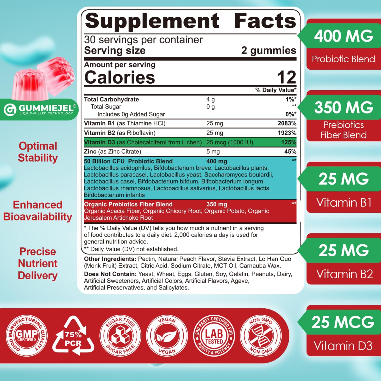 NEVISS Probiotic Gummies bottle with label