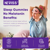 NEVISS Reishi Mushroom Sleep Gummies with natural ingredients displayed