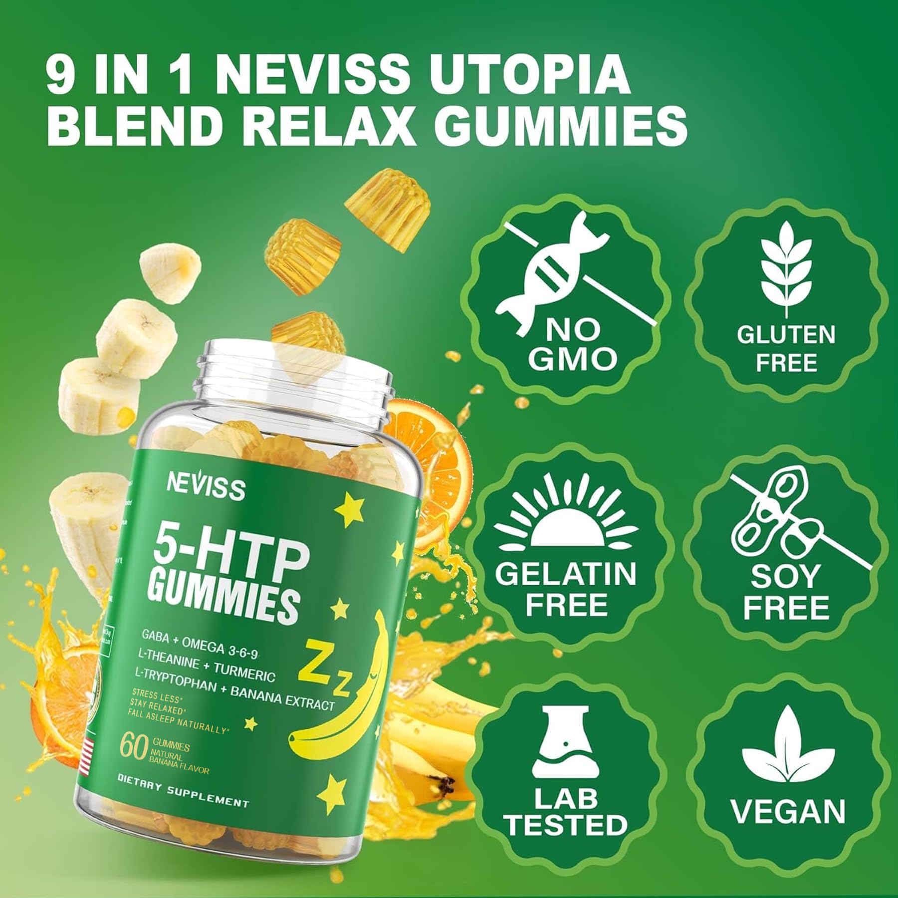 NEVISS Sleep Gummies in a hand for scale