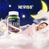 NEVISS Sleep Gummies No Melatonin bottle with measuring spoon