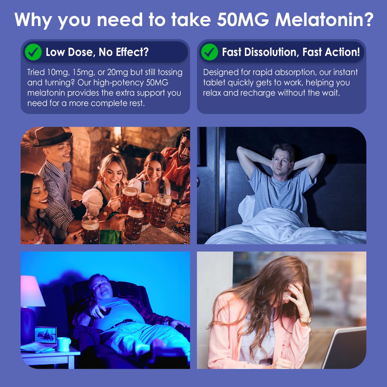 NEVISS Sleep Supplement 50mg Melatonin tablets close-up