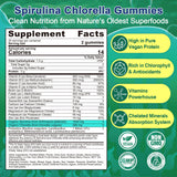 NEVISS Spirulina & Chlorella Gummies side view with nutritional information