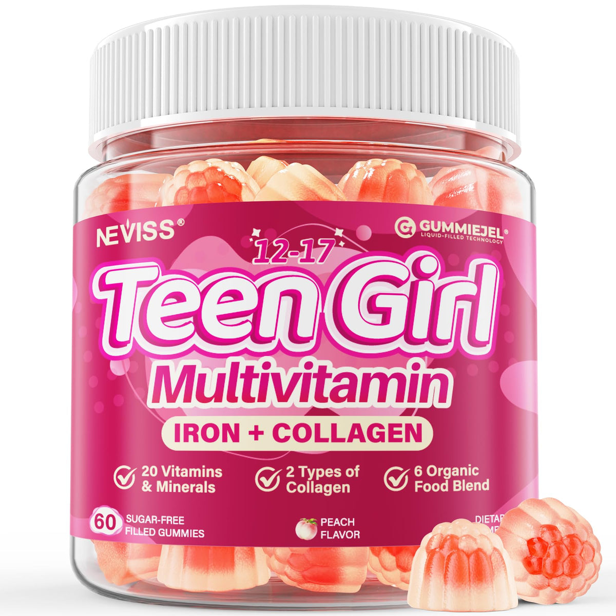 NEVISS Teen Girl Multivitamin Gummies 240g front view