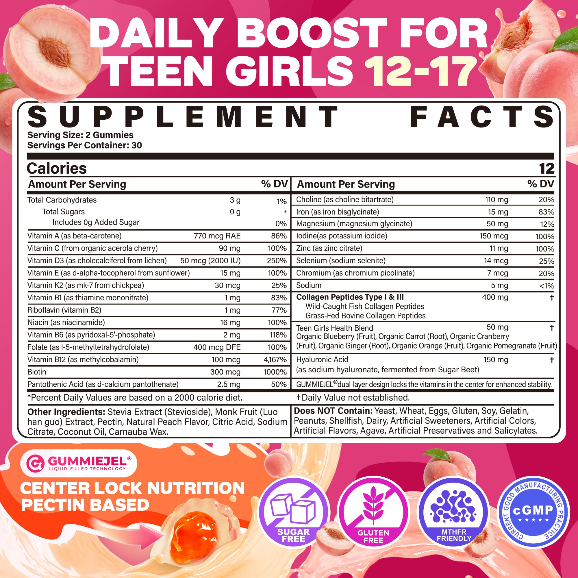 NEVISS Teen Girl Multivitamin Gummies bottle with label