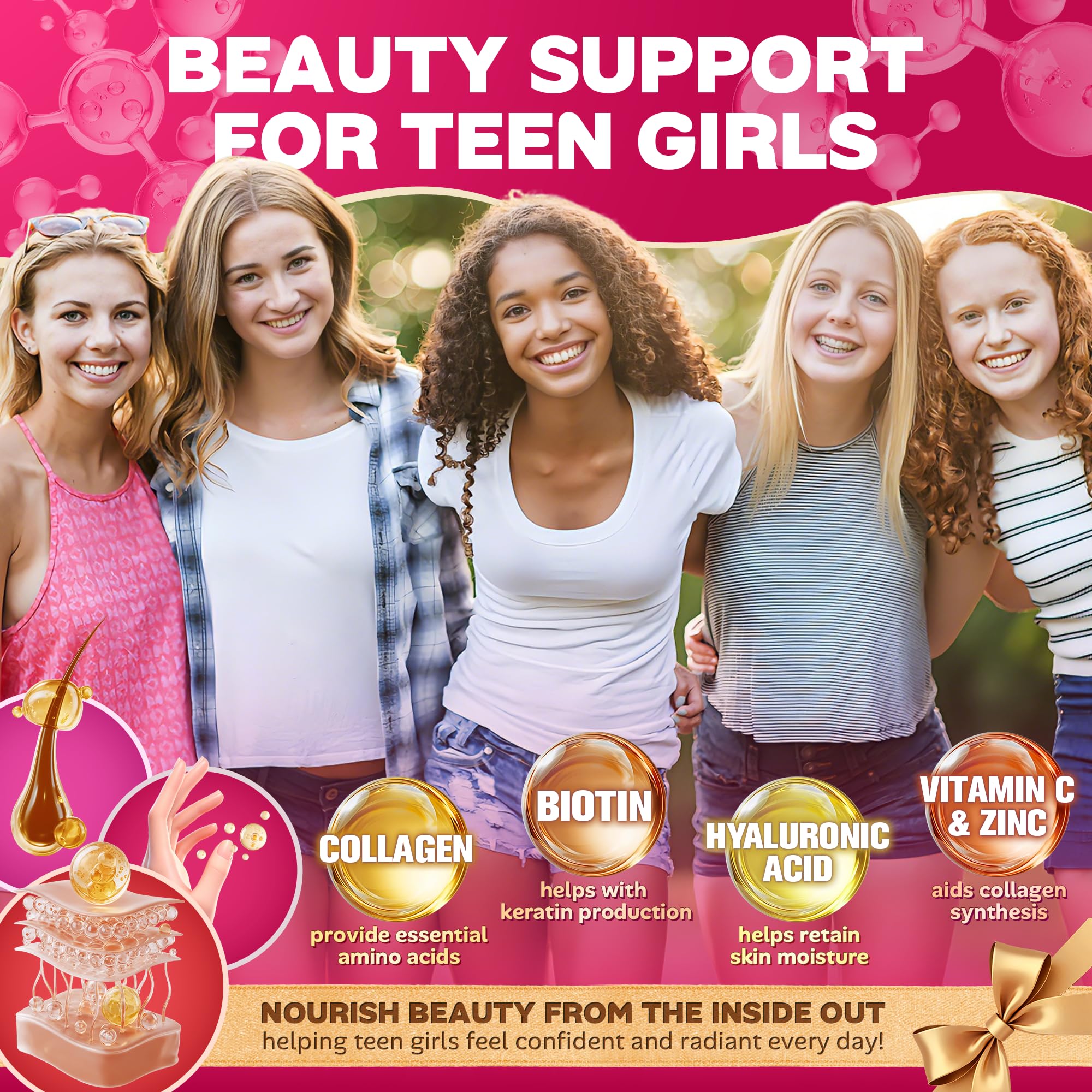 NEVISS Teen Girl Multivitamin Gummies in a hand