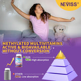 NEVISS Teen Multivitamin Gummies with a measuring cup