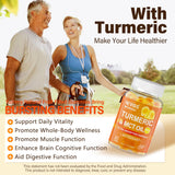 NEVISS Turmeric Gummies displayed on a wooden table
