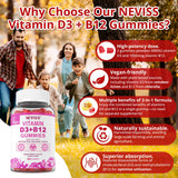 NEVISS Vegan Vitamin D3 + B12 Gummies close-up of gummies