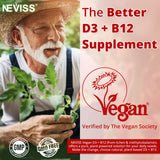NEVISS Vegan Vitamin D3 + B12 Gummies ingredients list