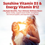 NEVISS Vegan Vitamin D3 + B12 Gummies side view of bottle