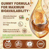 NEVISS Vitamin D3 K2 Calcium Gummies opened bottle with gummies