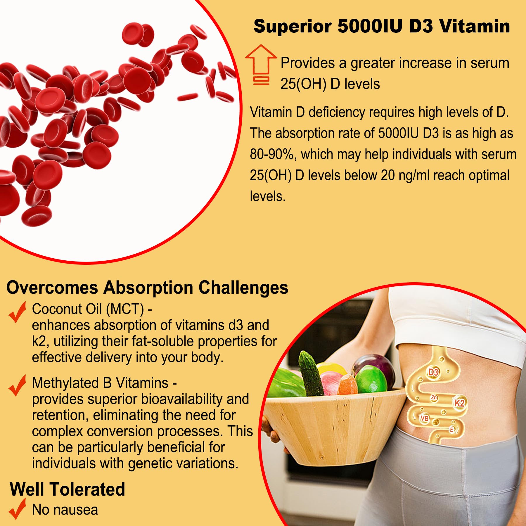 NEVISS Vitamin D3 + K2 Gummies with nutritional information