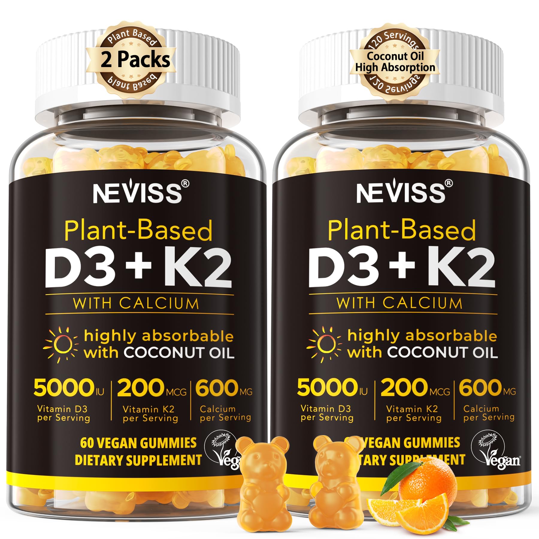 NEVISS Vitamin D3K2 Gummies 5000IU front view