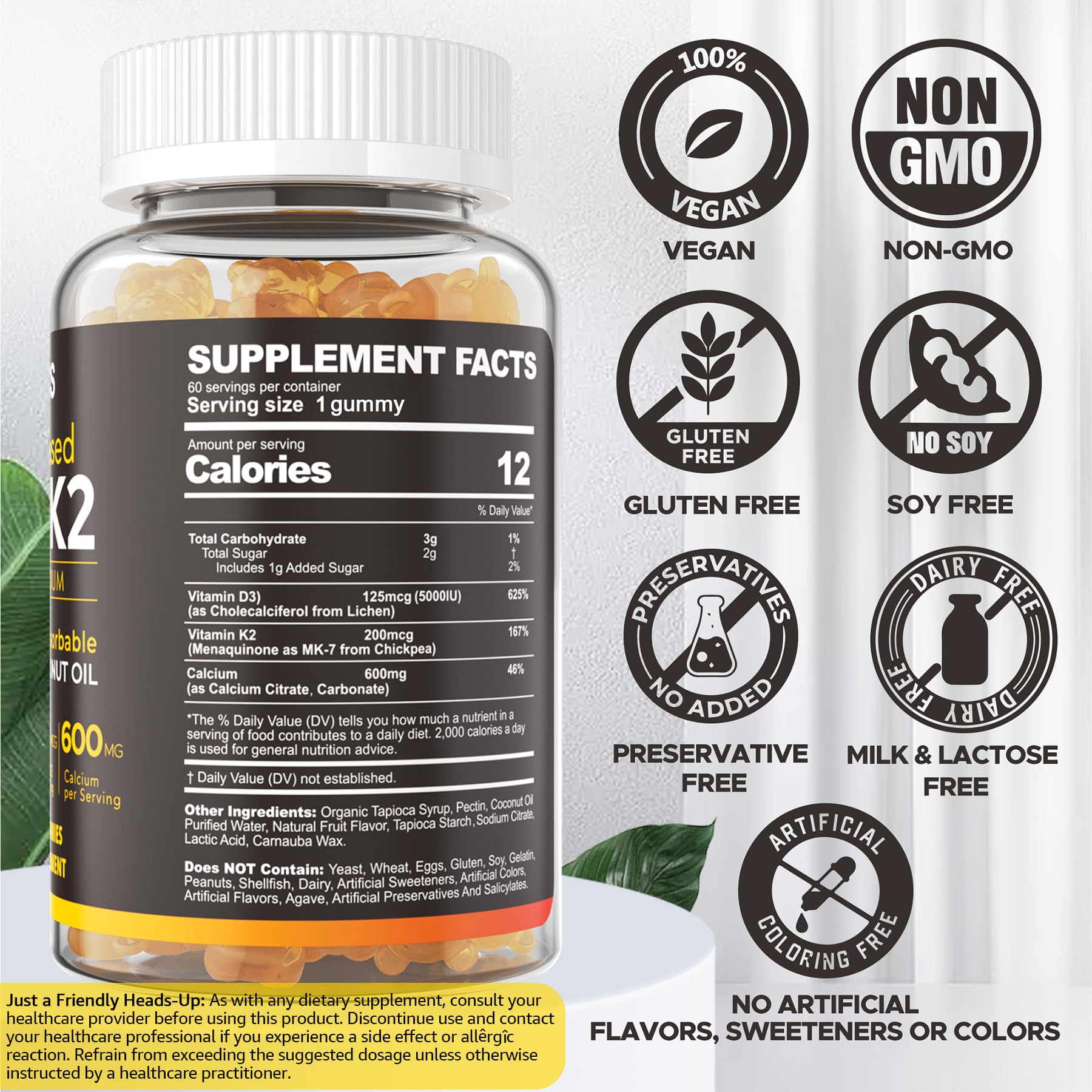 NEVISS Vitamin D3K2 Gummies 5000IU packaging