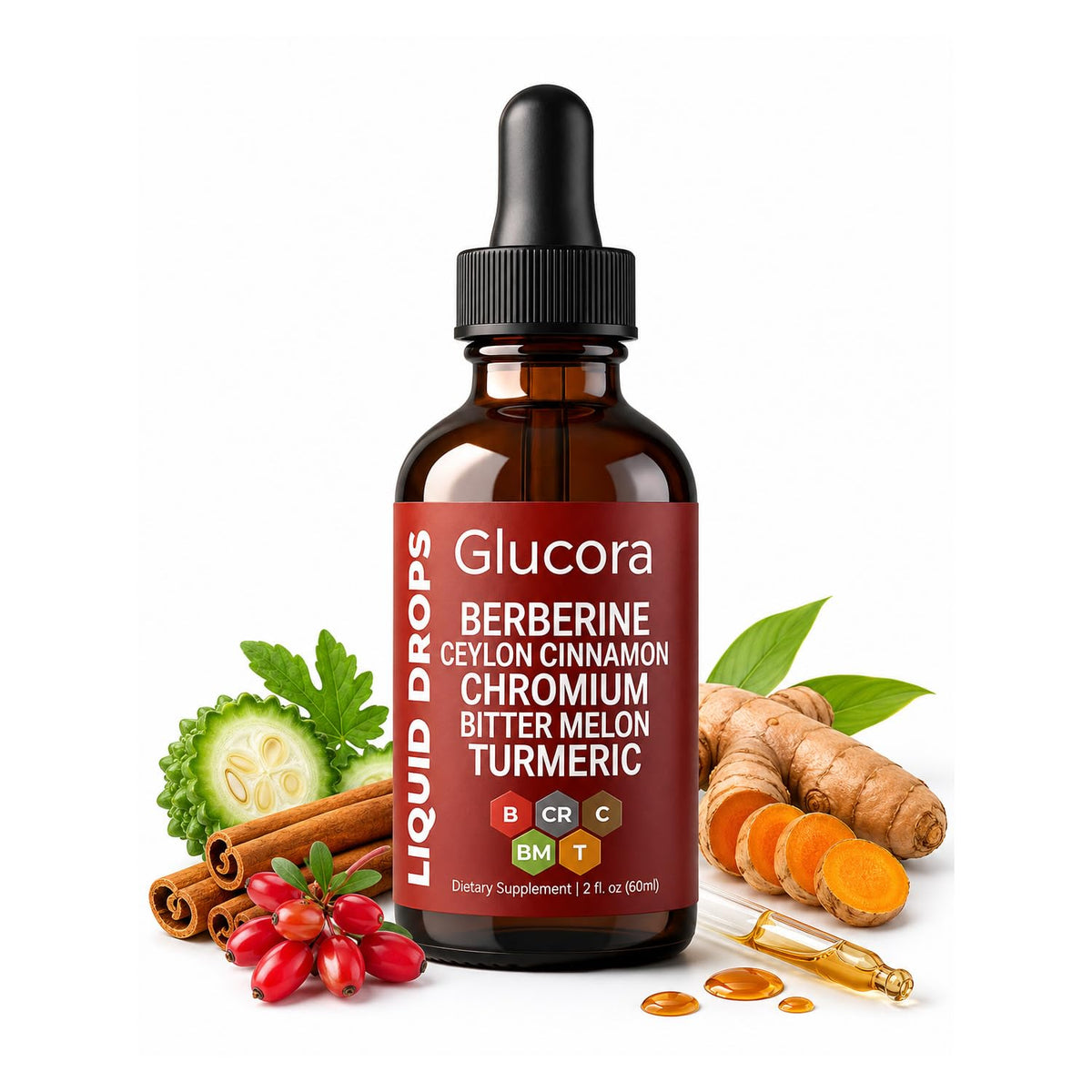 NEVIUX Premium Botanical Blend Liquid Drops front view with dropper