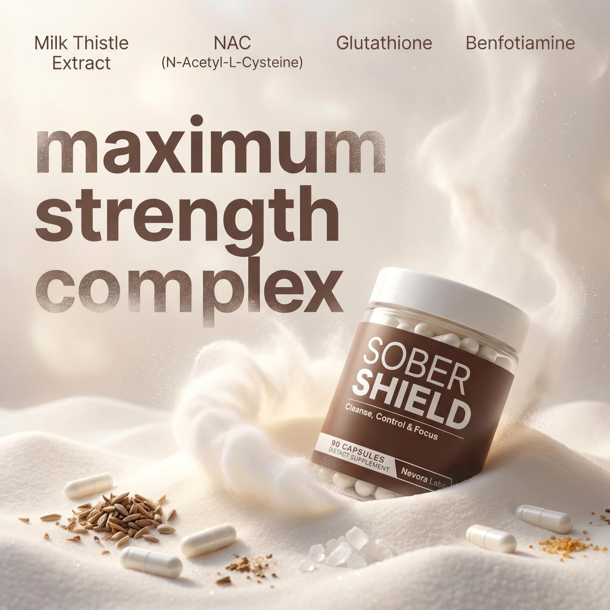 Nevora Labs Daily Supplement Capsules with ingredients list