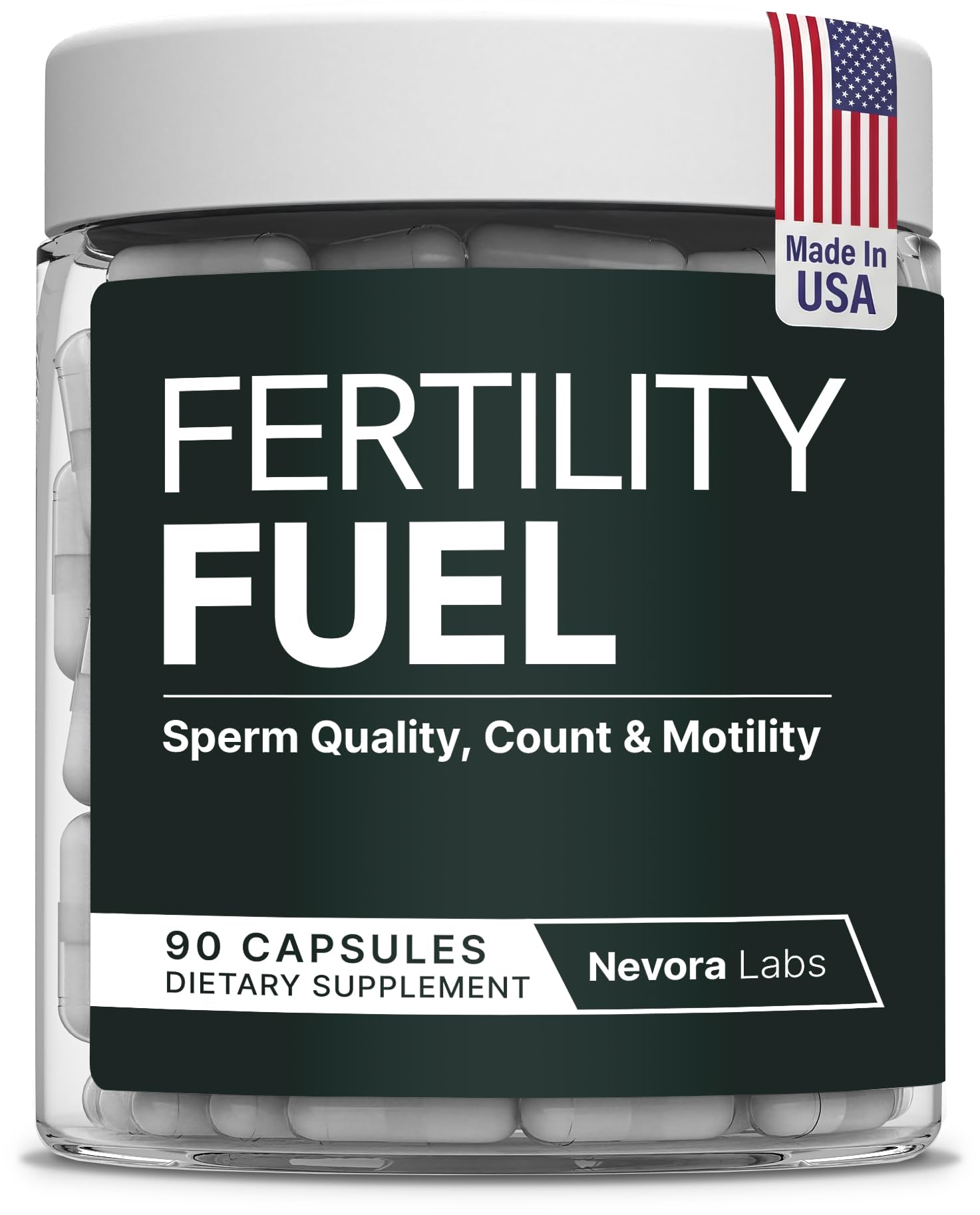 Nevora Labs Fertility Fuel Male Fertility Supplement 90 Capsules front view