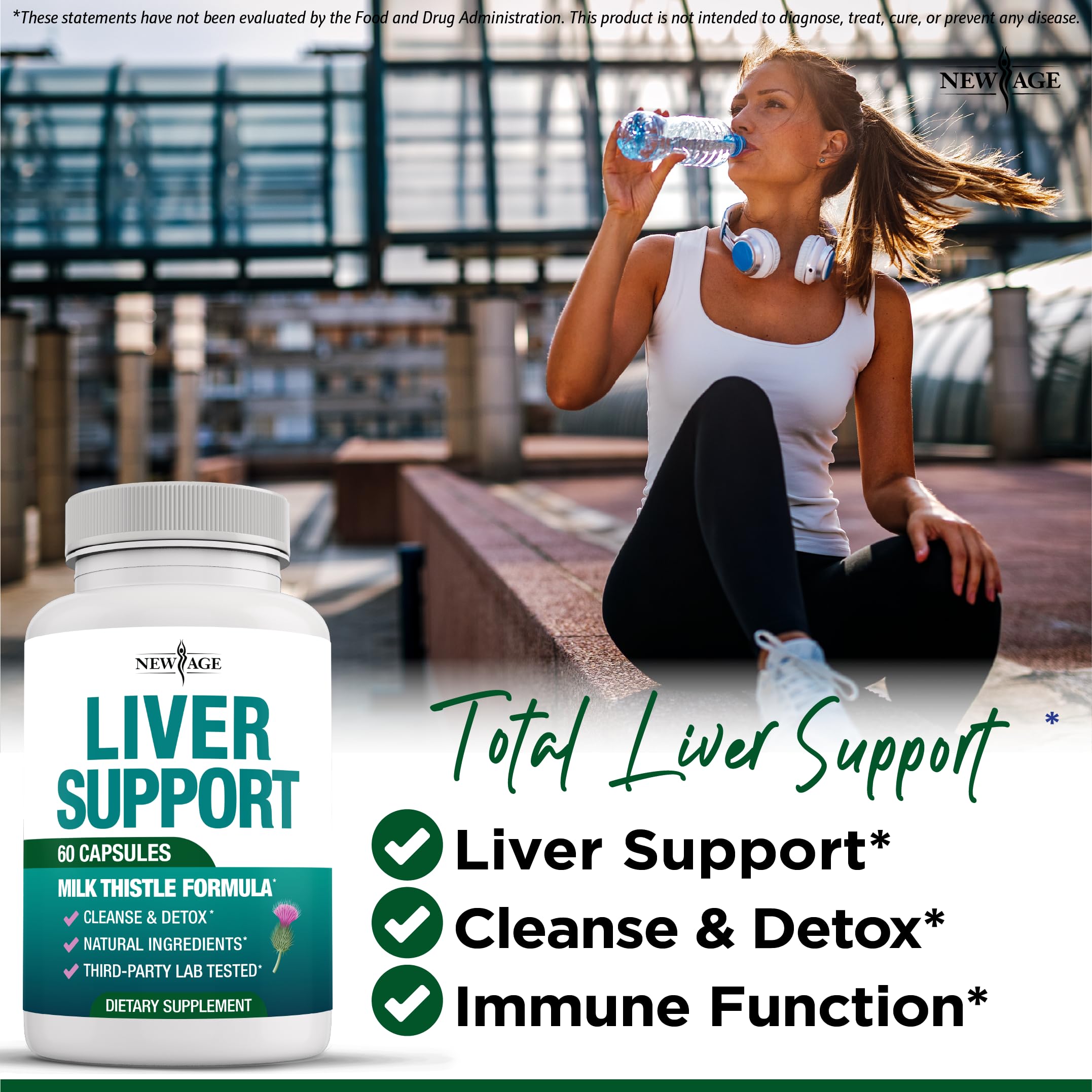 NEW AGE Artichoke Liver Support Supplement capsules close-up