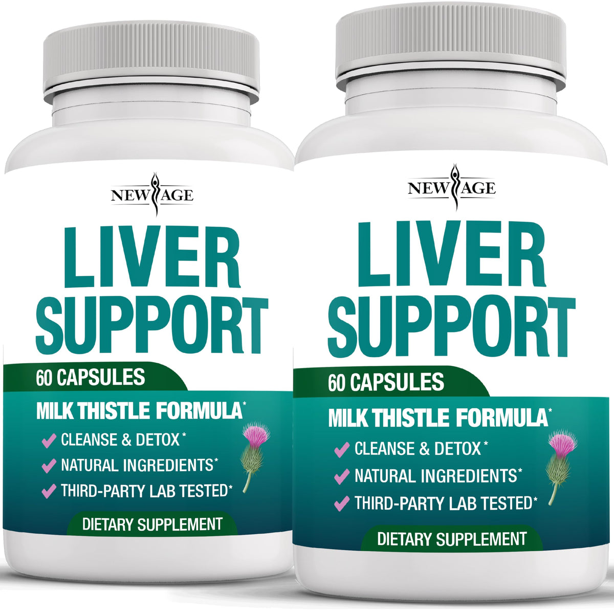 NEW AGE Artichoke Liver Support Supplement front view with 60 capsules