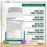 NEW AGE Artichoke Liver Support Supplement ingredients list on packaging