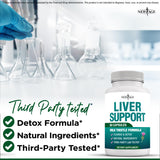 NEW AGE Artichoke Liver Support Supplement lifestyle scene with a glass of water