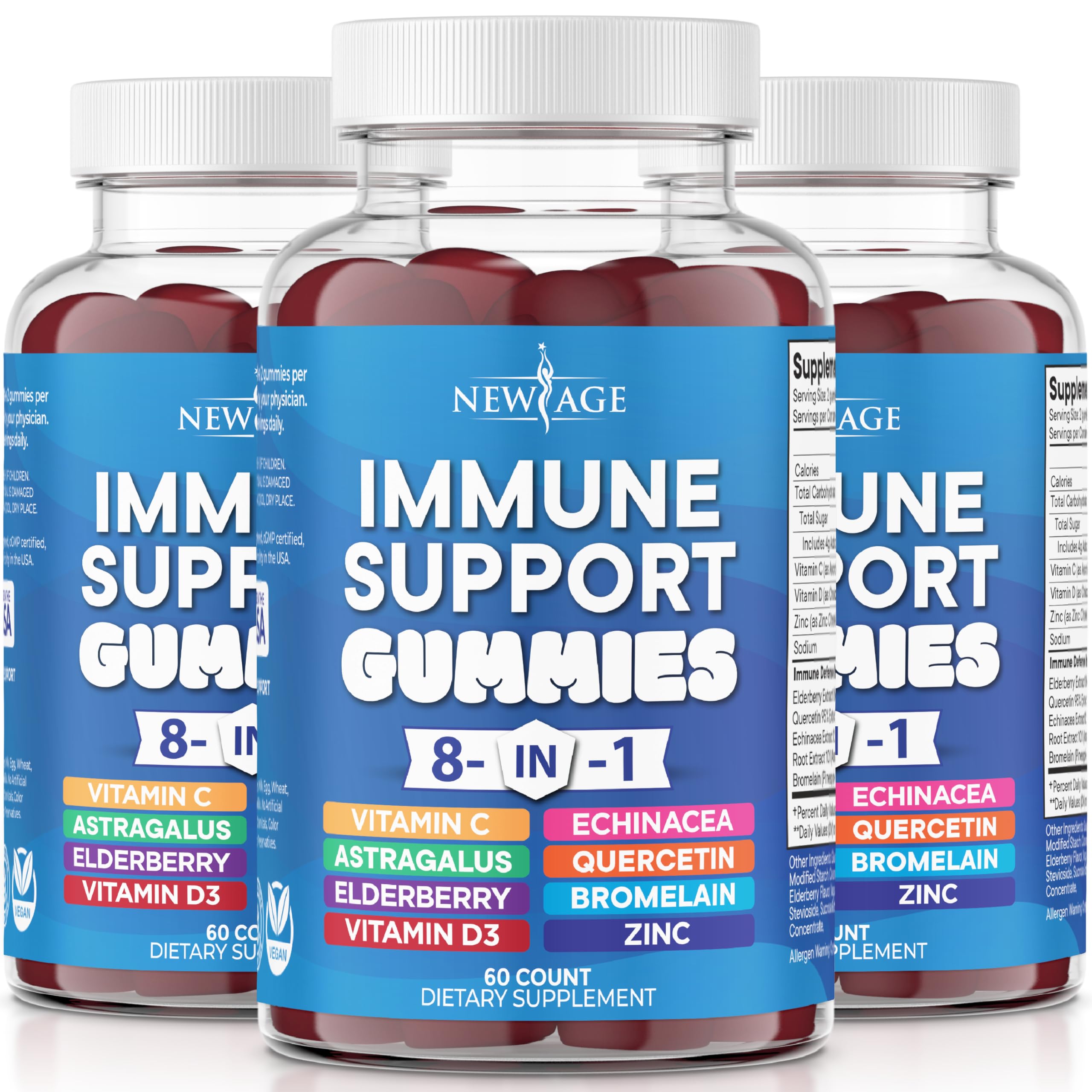 NEW AGE Astragalus Extract Gummies front view with packaging