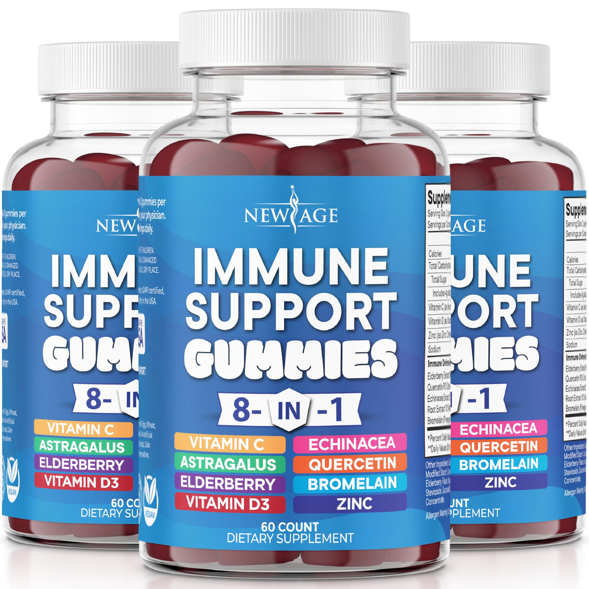 NEW AGE Astragalus Extract Gummies front view with packaging