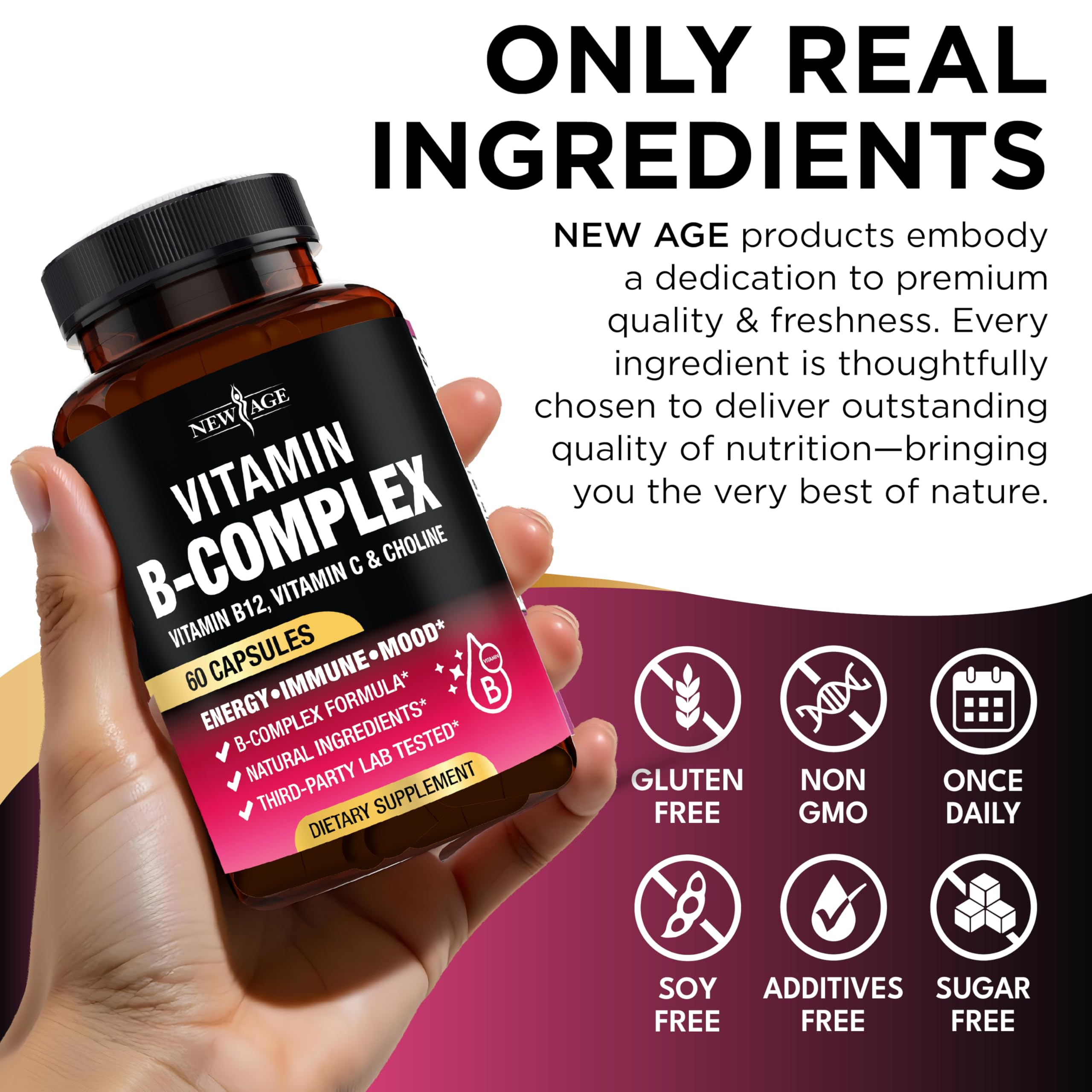 NEW AGE B-Complex Vitamins 255g with a measuring spoon