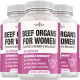 NEW AGE Beef Organs for Women 120 Capsules front view