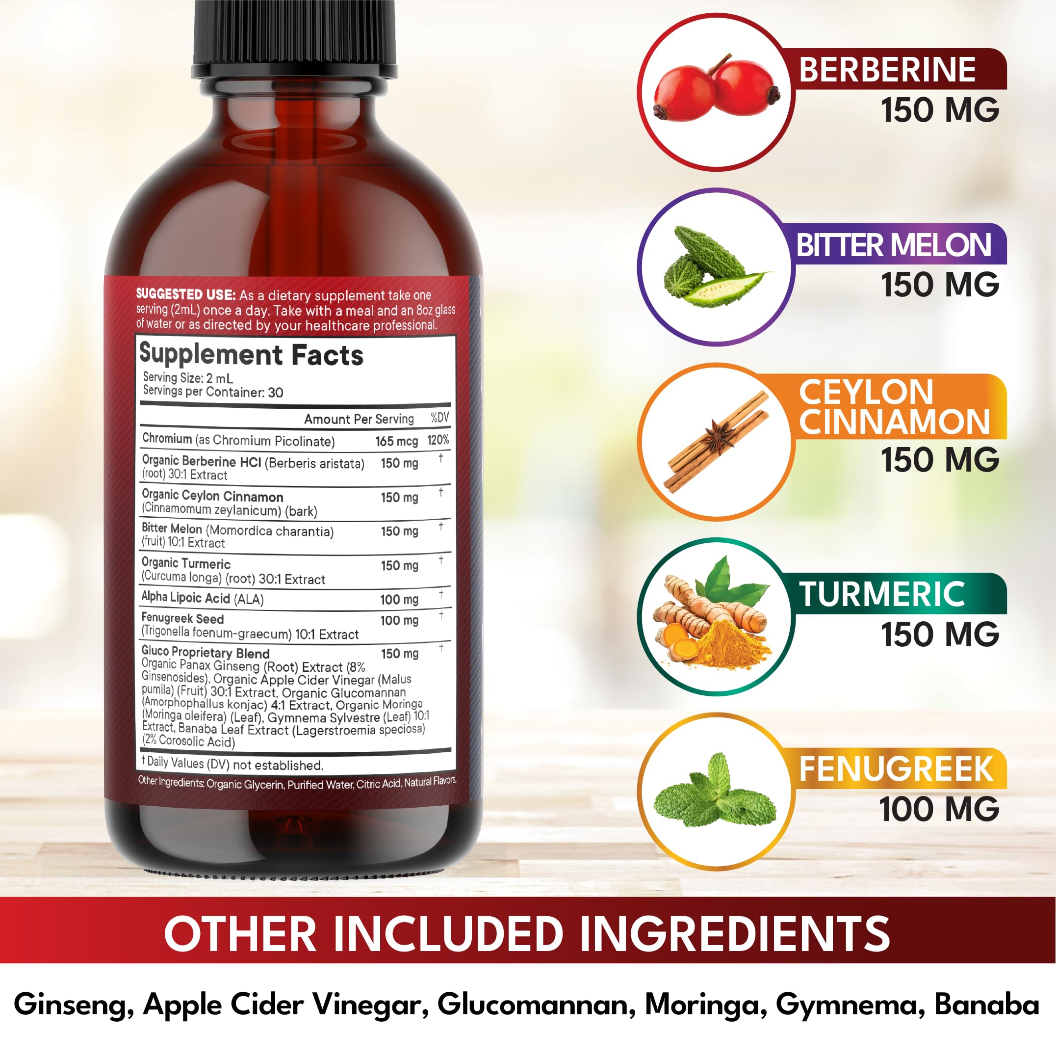 NEW AGE Berberine with Ceylon Cinnamon Drops dropper close-up