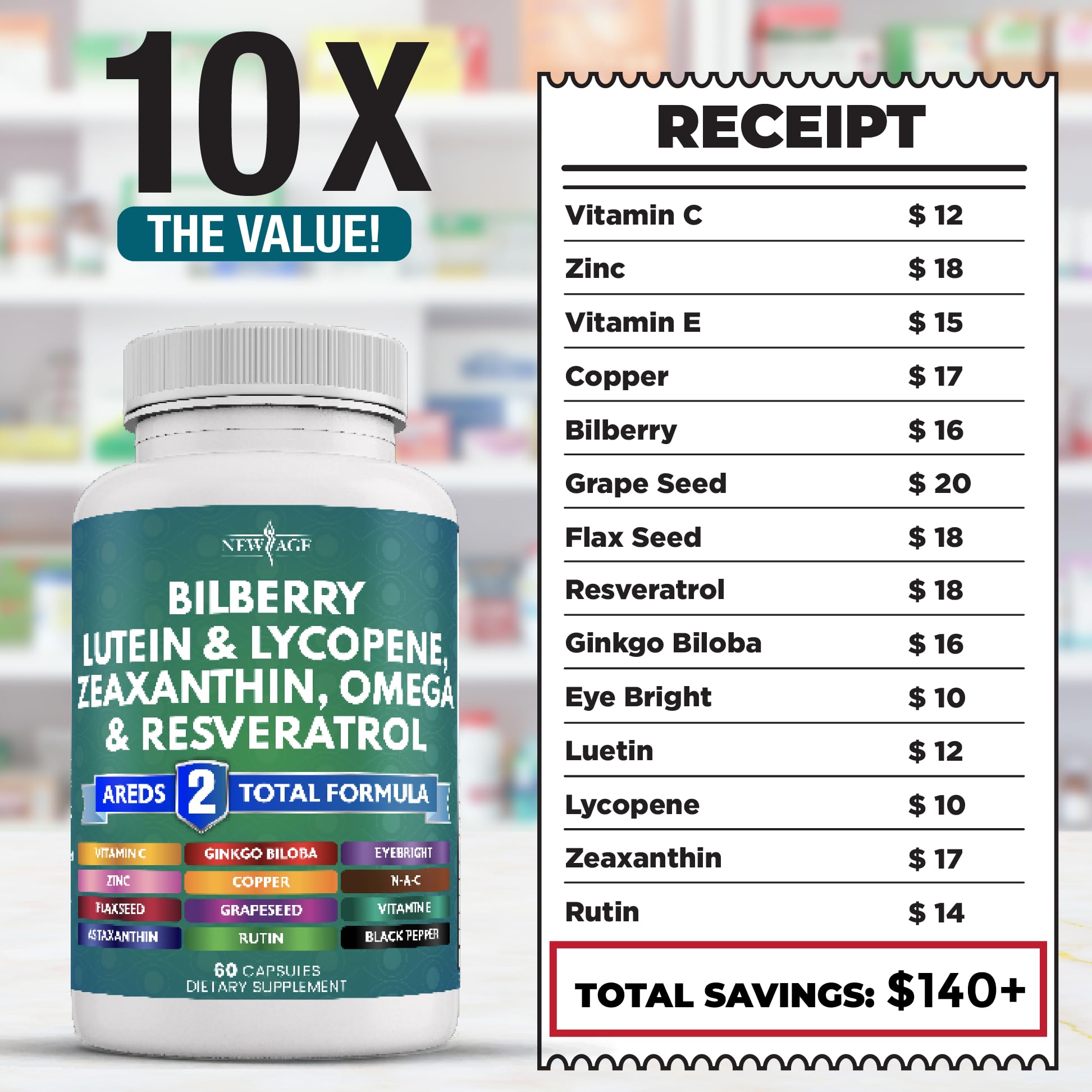 NEW AGE Bilberry Extract Capsules 300mg ingredients list