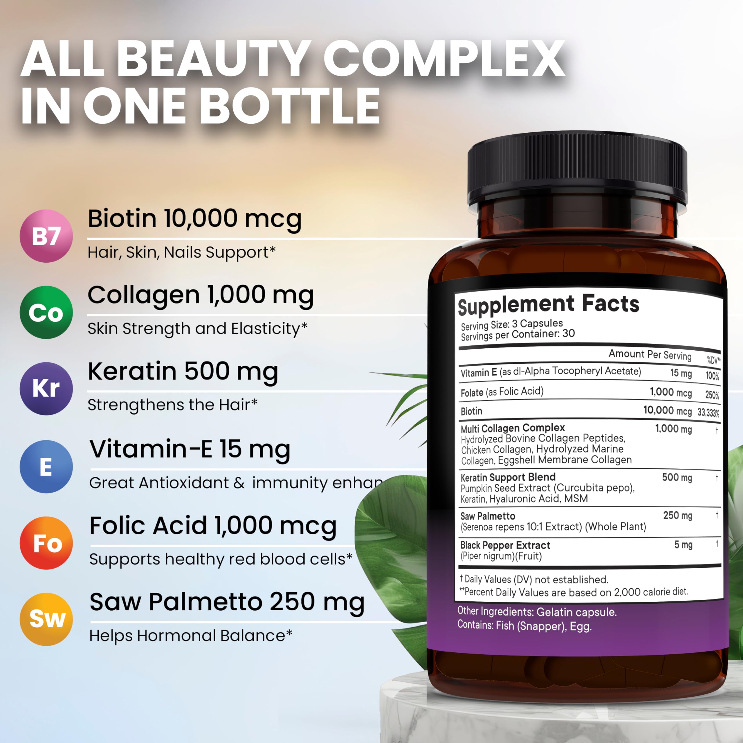 NEW AGE Biotin supplement packaging with ingredients listed