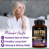 NEW AGE Biotin supplement packaging with nutritional information