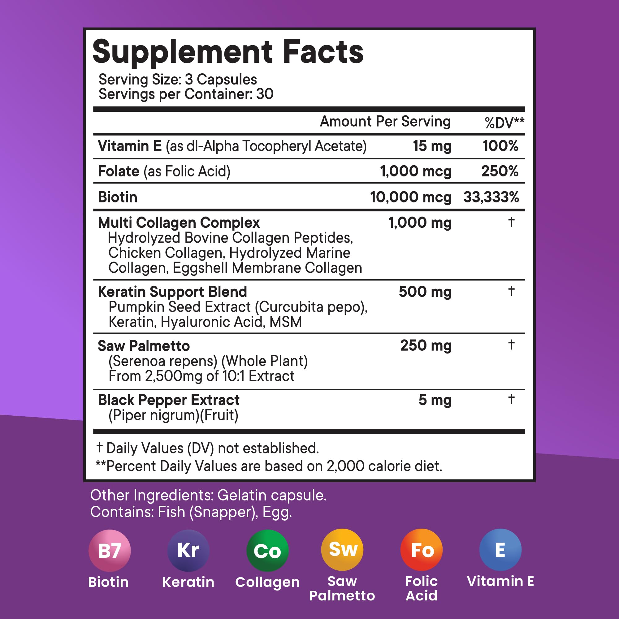 NEW AGE Biotin supplement side view showing capsule details
