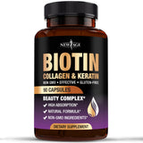 NEW AGE Biotin with Hyaluronic Acid, Collagen & Keratin supplement front view