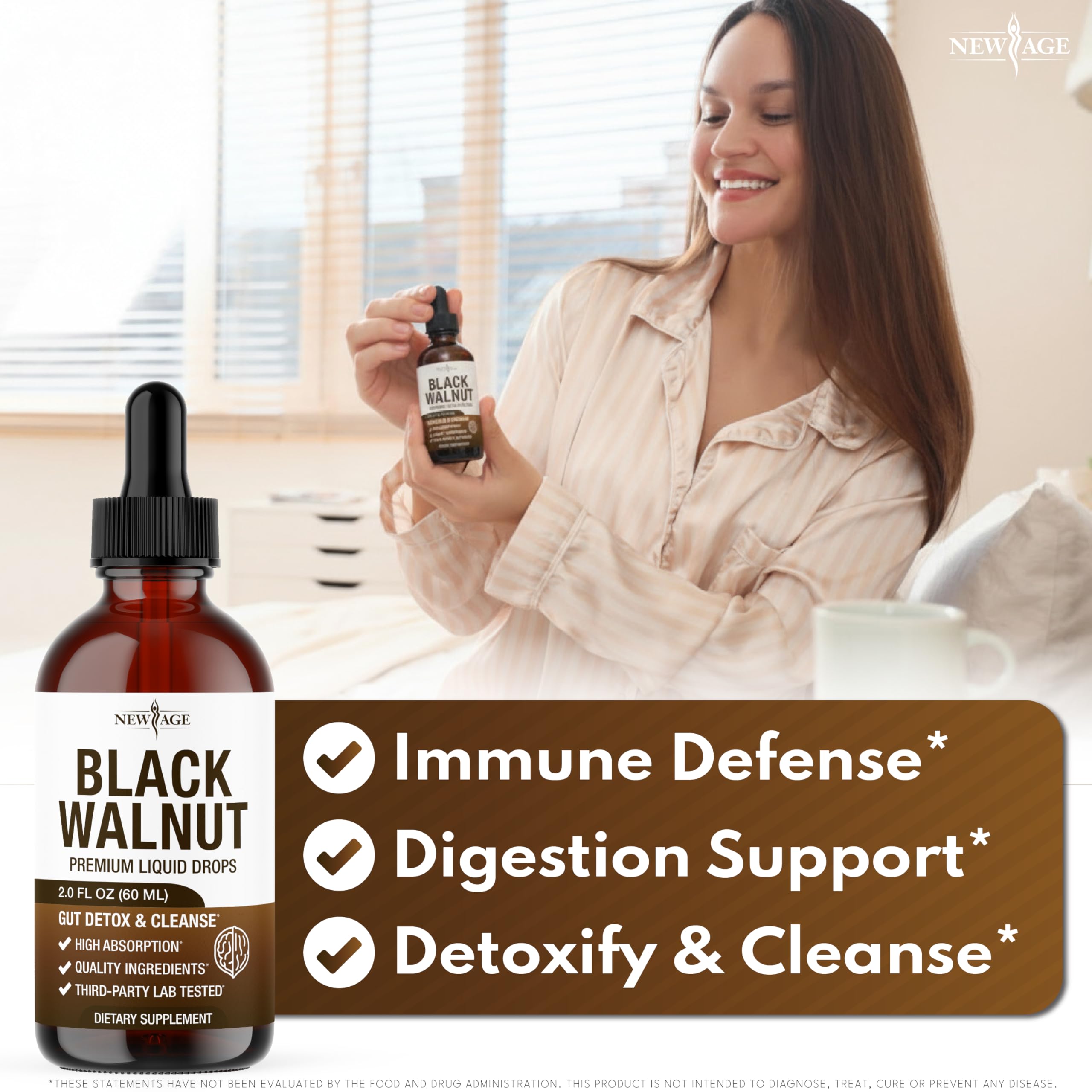 NEW AGE Black Walnut Drops liquid formula close-up