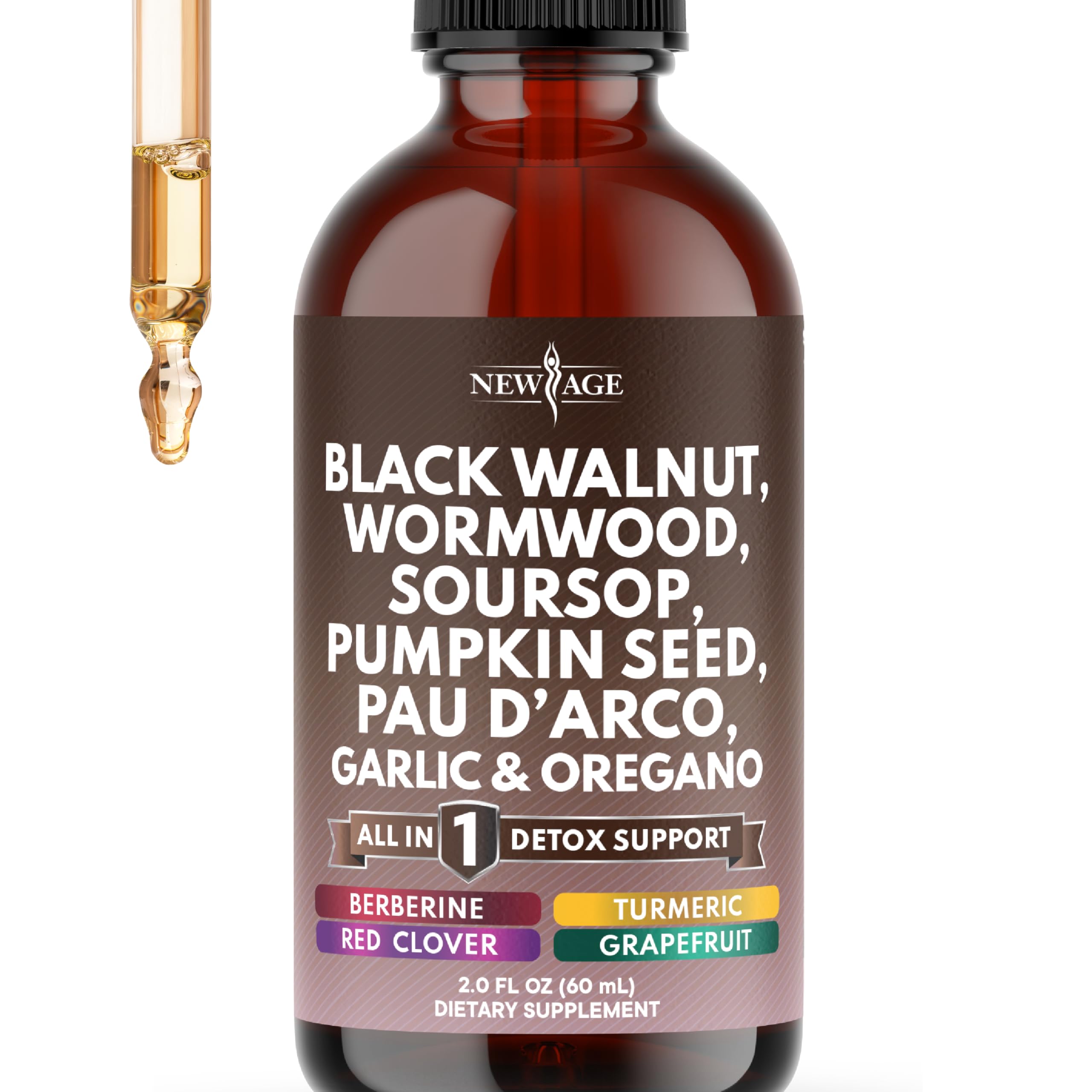 NEW AGE Black Walnut Wormwood Complex Liquid Droppers front view