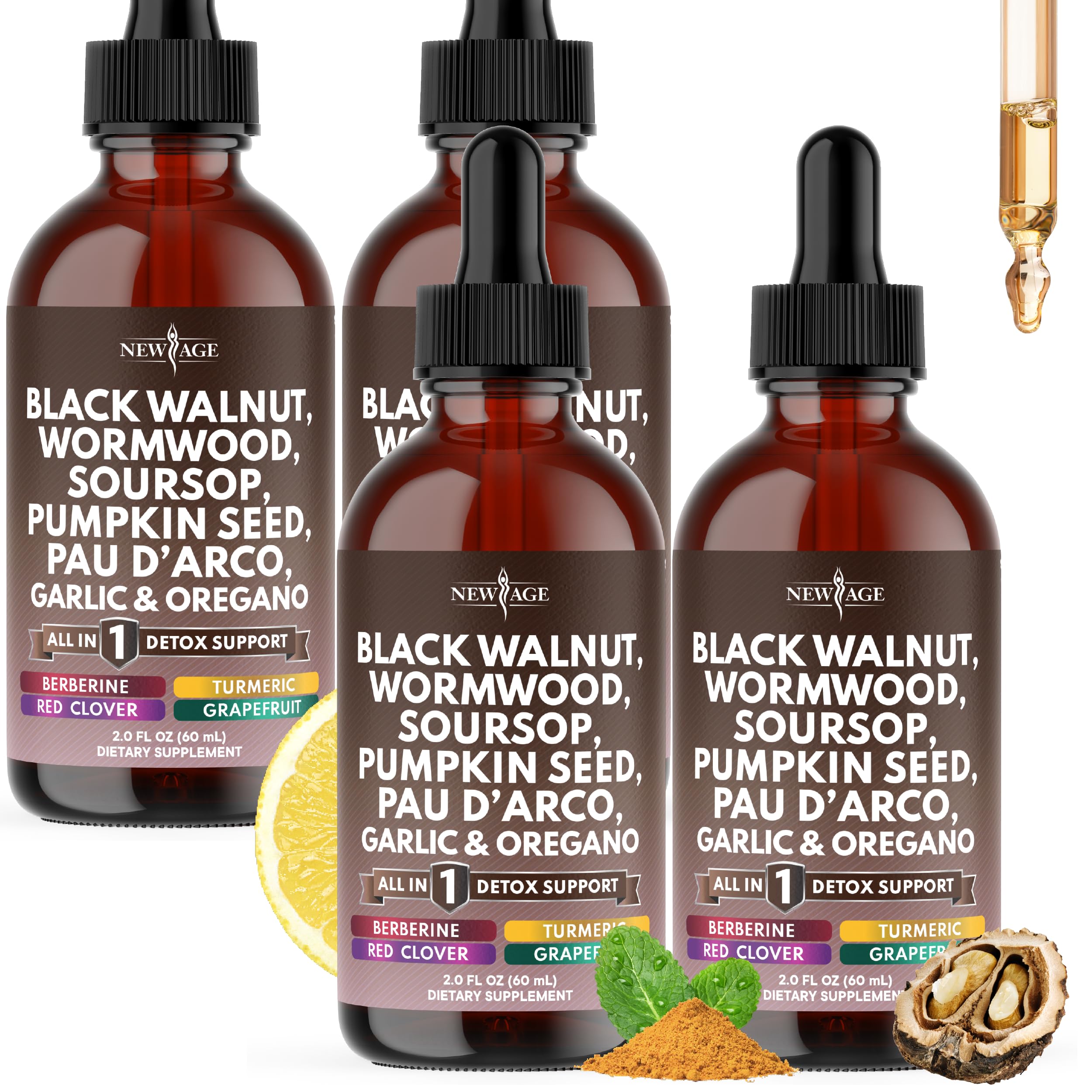 NEW AGE Black Walnut Wormwood Complex Liquid Droppers front view