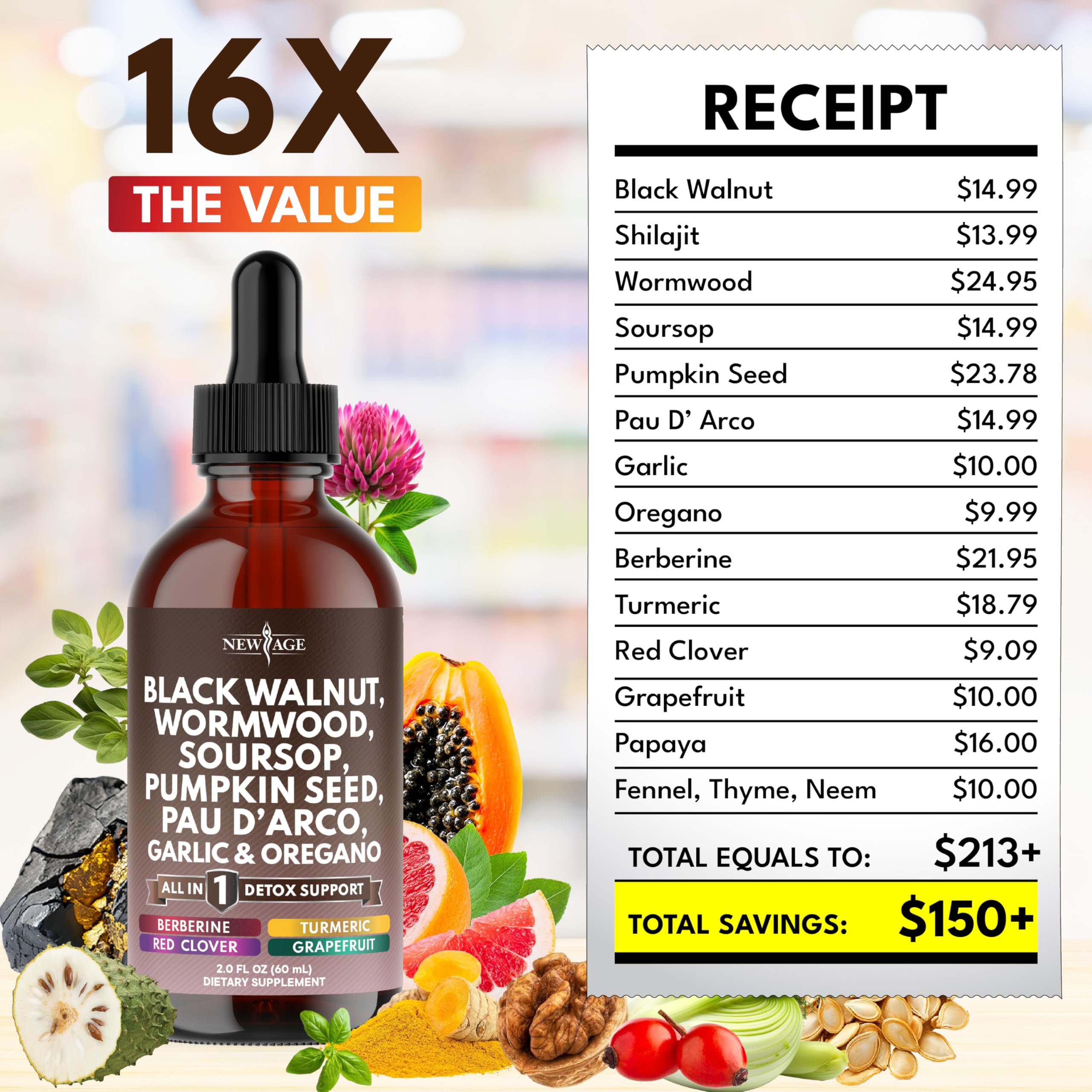 NEW AGE Black Walnut Wormwood Complex Liquid Droppers lifestyle shot