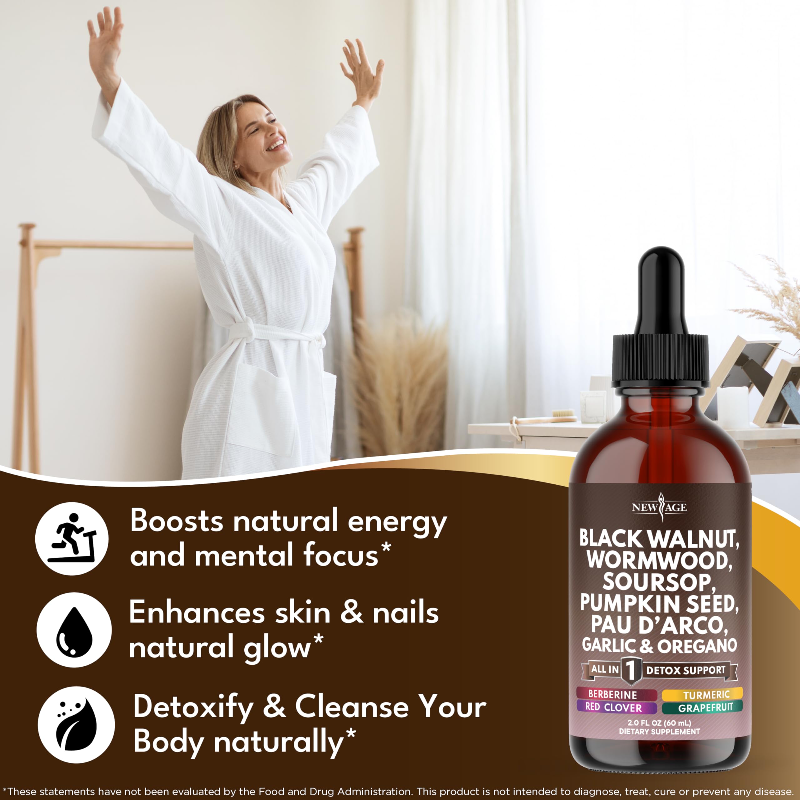 NEW AGE Black Walnut Wormwood Complex Liquid Droppers packaging