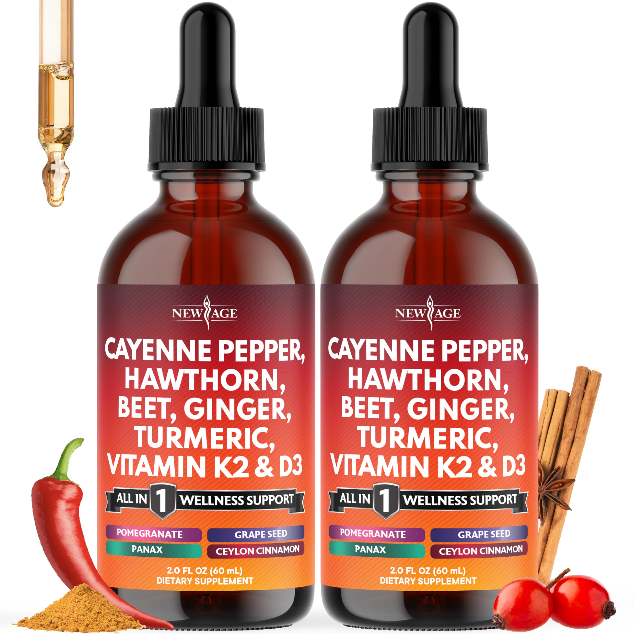 NEW AGE Cayenne Pepper Liquid Drops front view with label