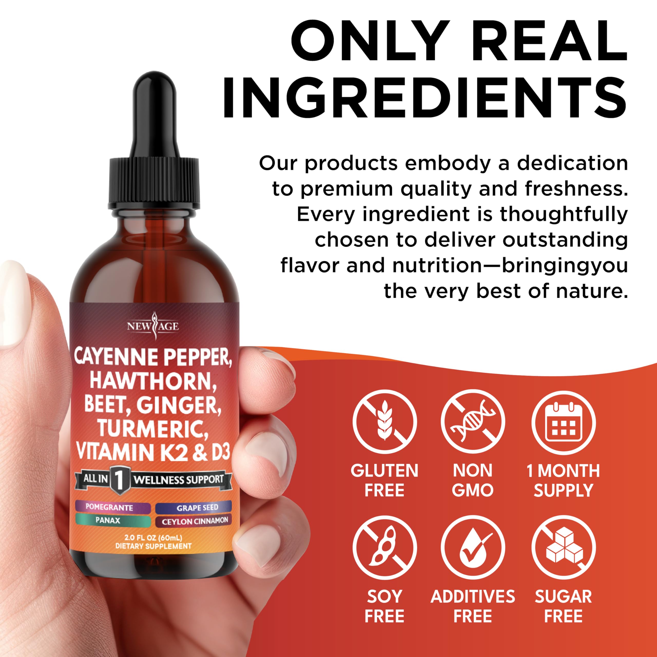 NEW AGE Cayenne Pepper Liquid Drops with measuring spoon
