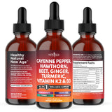 NEW AGE Cayenne Pepper Liquid Drops with turmeric and ginseng herbs