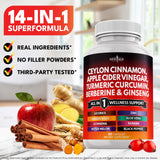 NEW AGE Ceylon Cinnamon & ACV Supplement on a kitchen counter