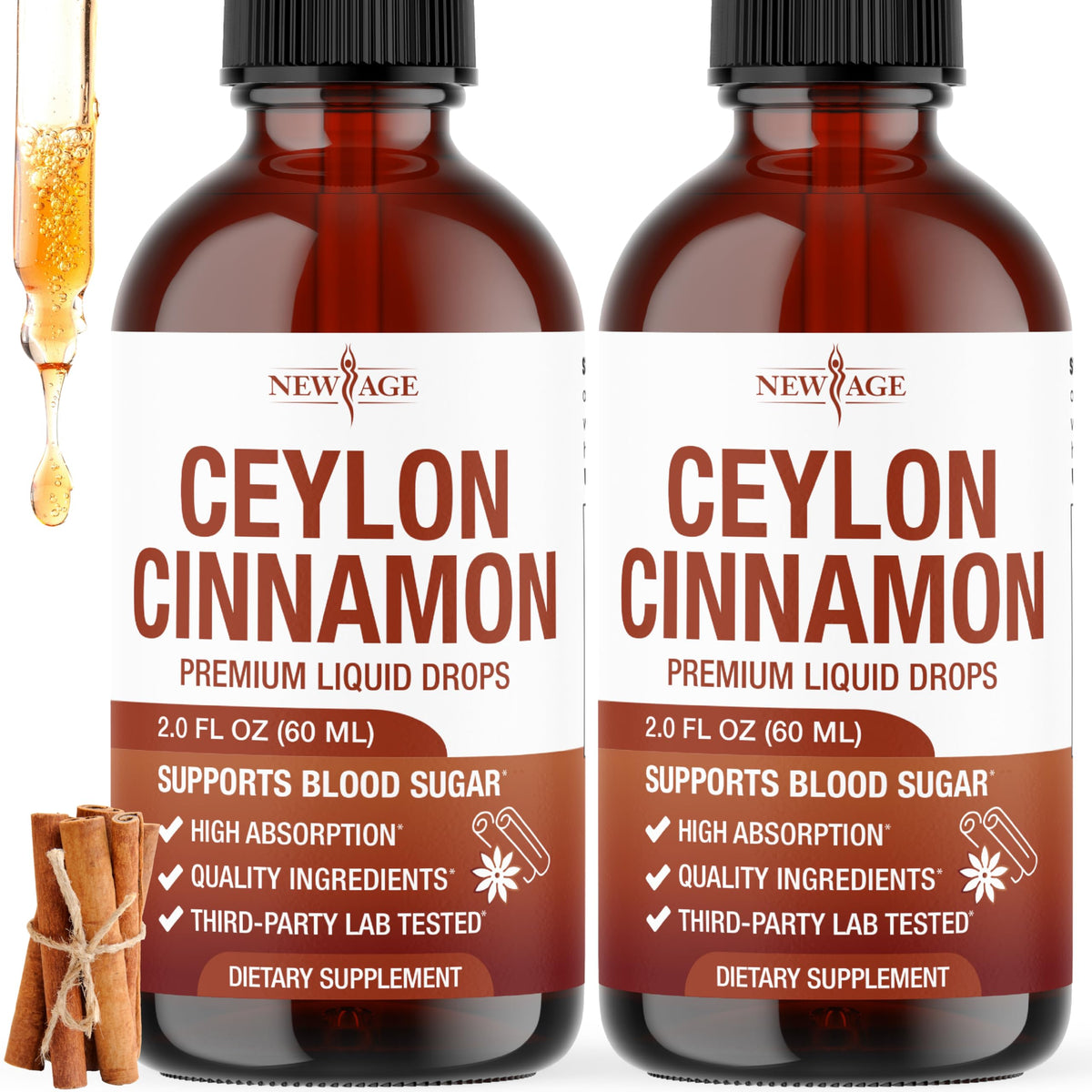 NEW AGE Ceylon Cinnamon Drops 113g front view