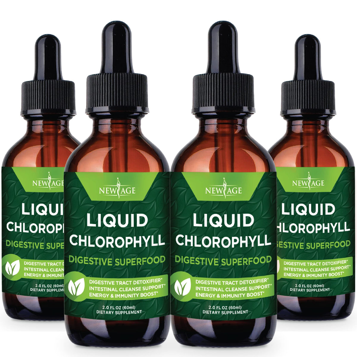 NEW AGE Chlorophyll Drops 4 Pack front view