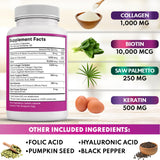 NEW AGE Collagen Capsules with keratin support on a wooden table